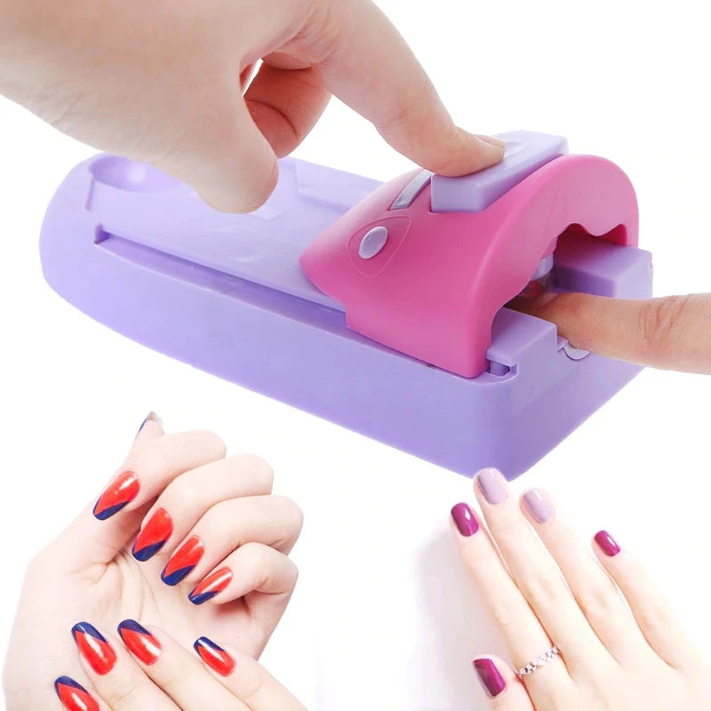 DIY Nail Art Printer Kit with Stamping Machine, 6 Metal Plates, and Scraper Tool