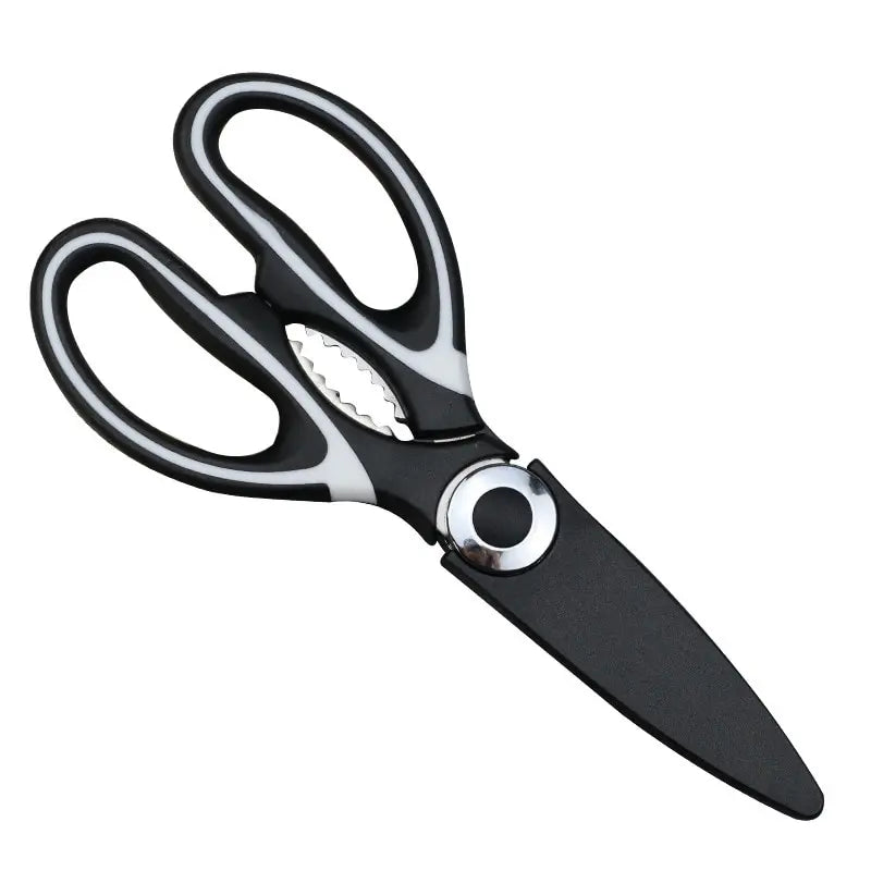 Kitchen Multipurpose: Stainless Steel Scissors with Bottle Opener for Home, Chicken Wings and More